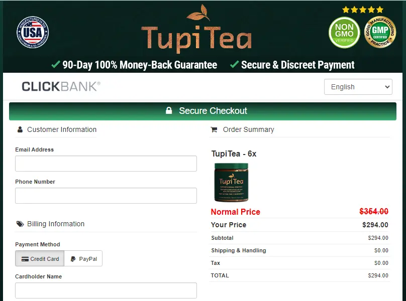 tupi tea order